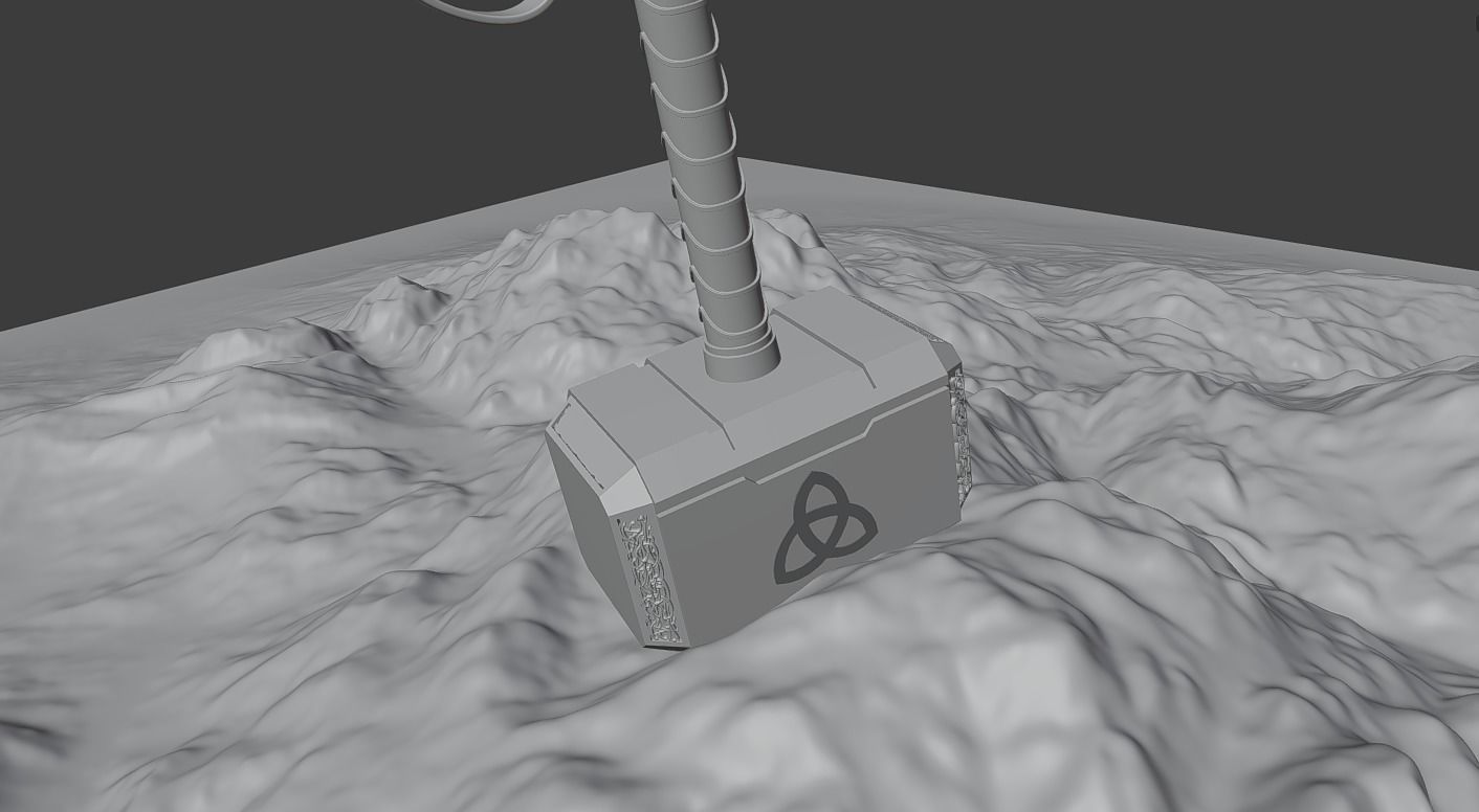 Mjolnir Thor Hammer 3D model_4