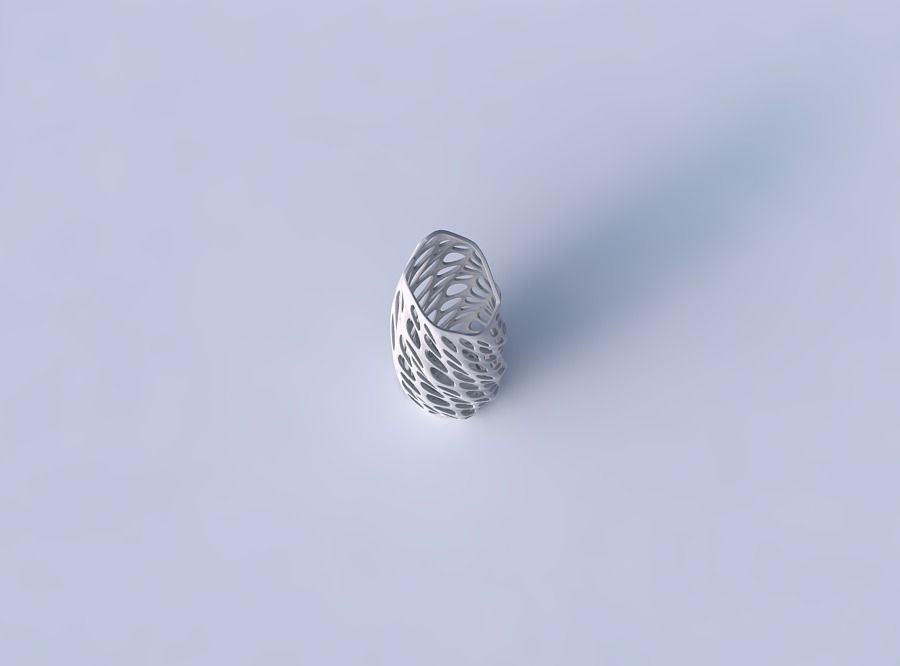 Vase twisted bent hexagon with bubble grid lattice 3D print model_2