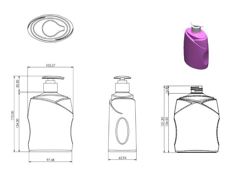 Handwash A1 500ml 3D print model_2