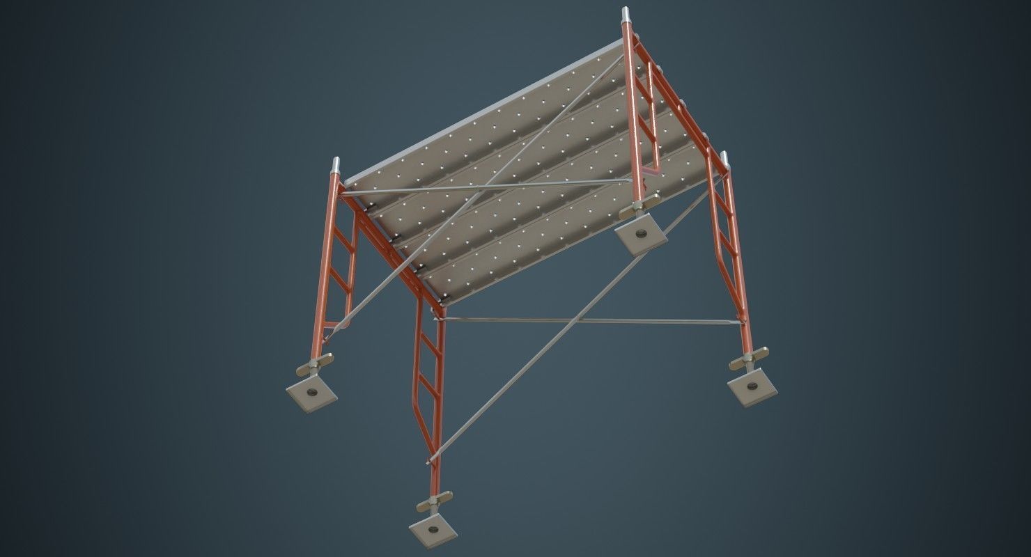 Scaffold 2A Low-poly 3D model_7