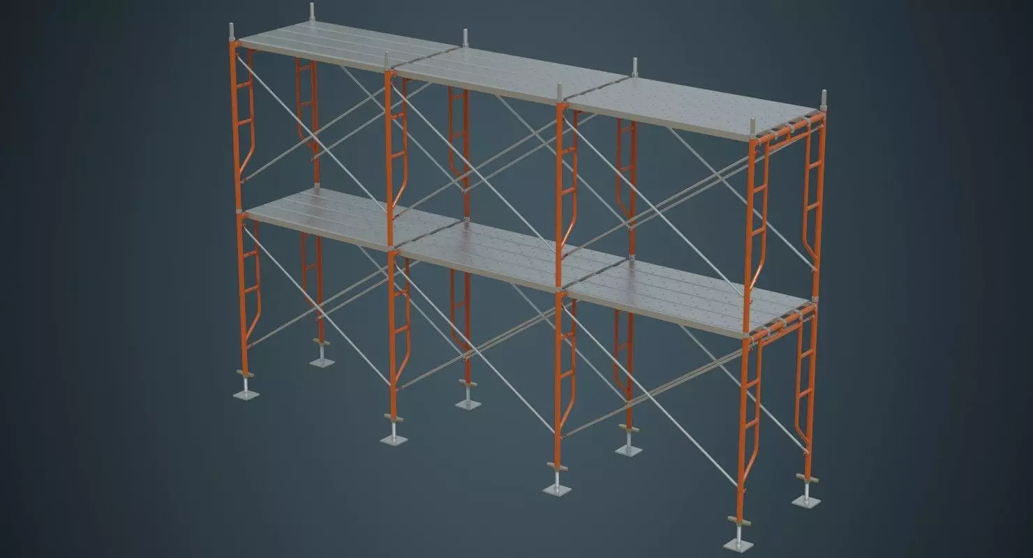 Scaffold 2A Low-poly 3D model_0