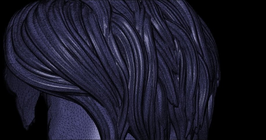 female hair style  3D print model_12