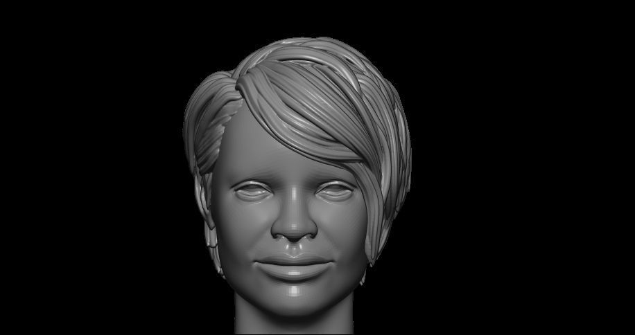 female hair style  3D print model_8