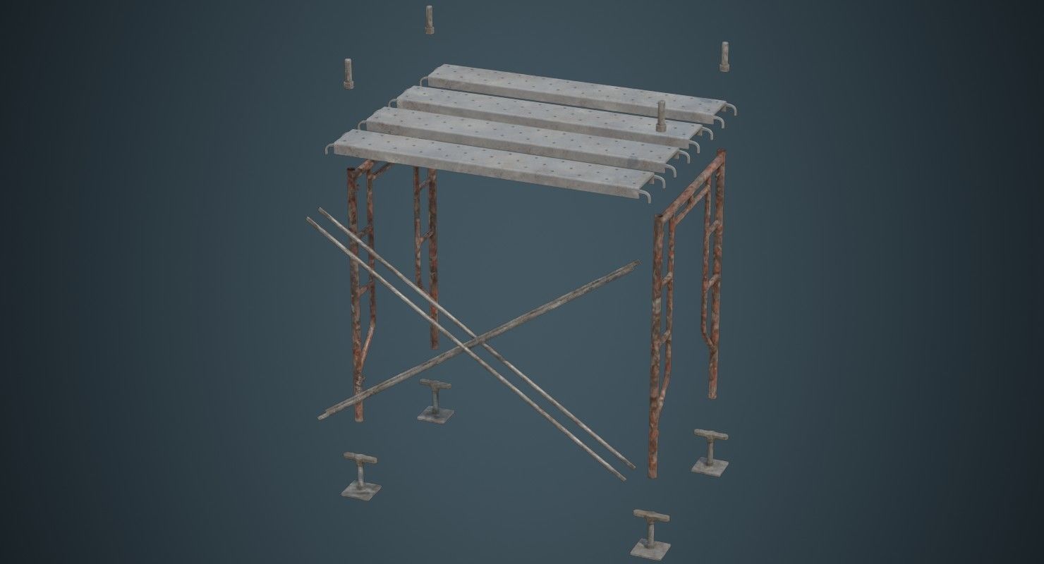 Scaffold 2B Low-poly 3D model_10