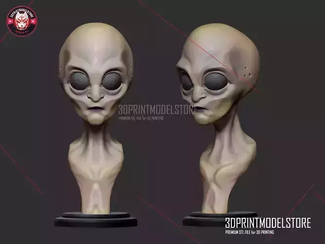 Alien Stylized Bust STL File