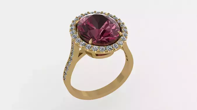 Ring with garnet oval
