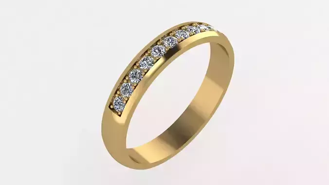 Ring 9 gold wedding with diamonds