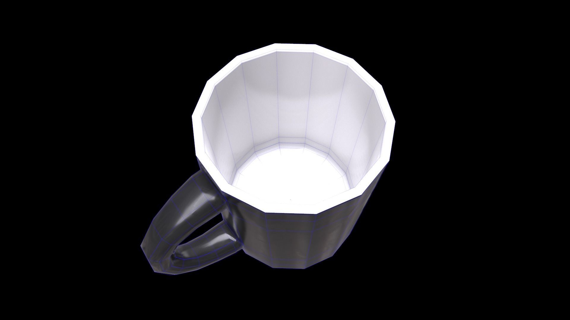 Mug basic Low-poly 3D model_7