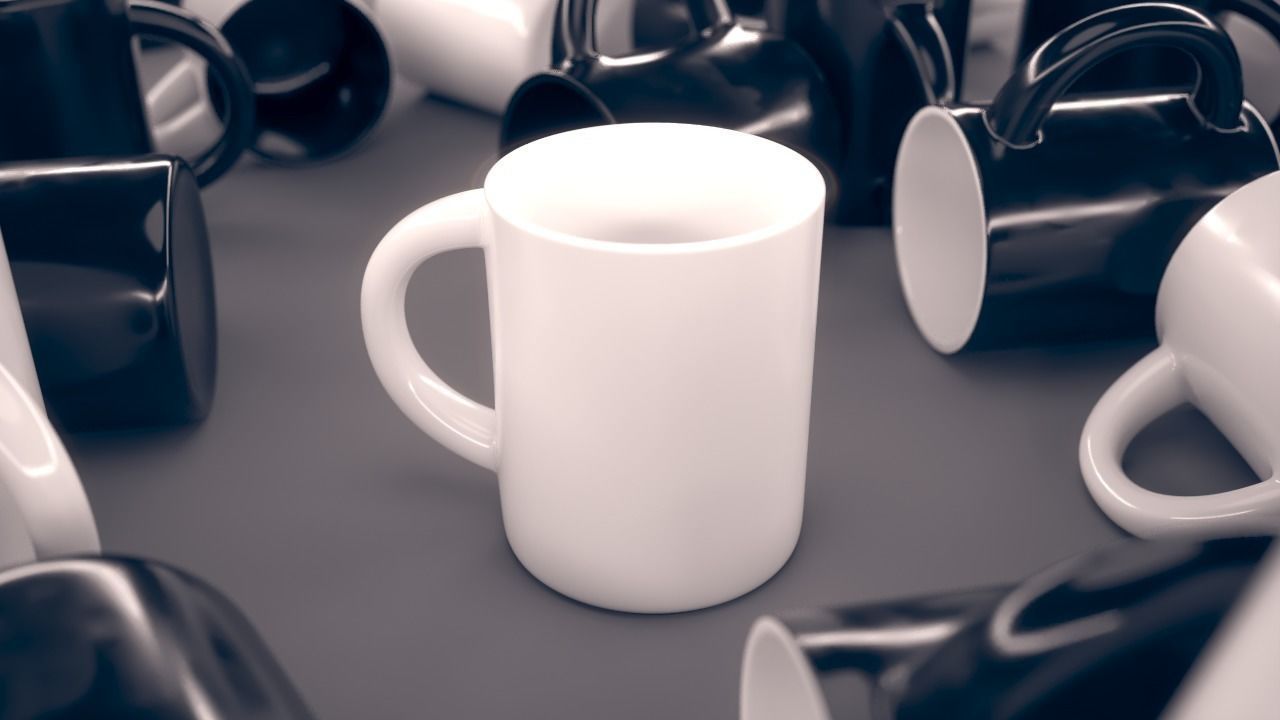 Mug basic Low-poly 3D model_2