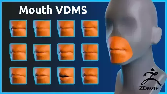 Zbrush - Mouth - VDM Brushes 3D model