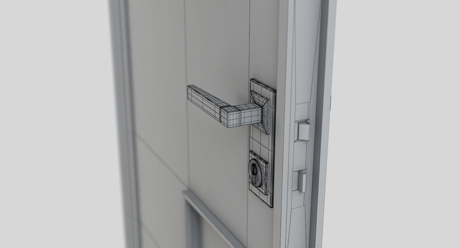 Door collection three doors Low-poly 3D model_17