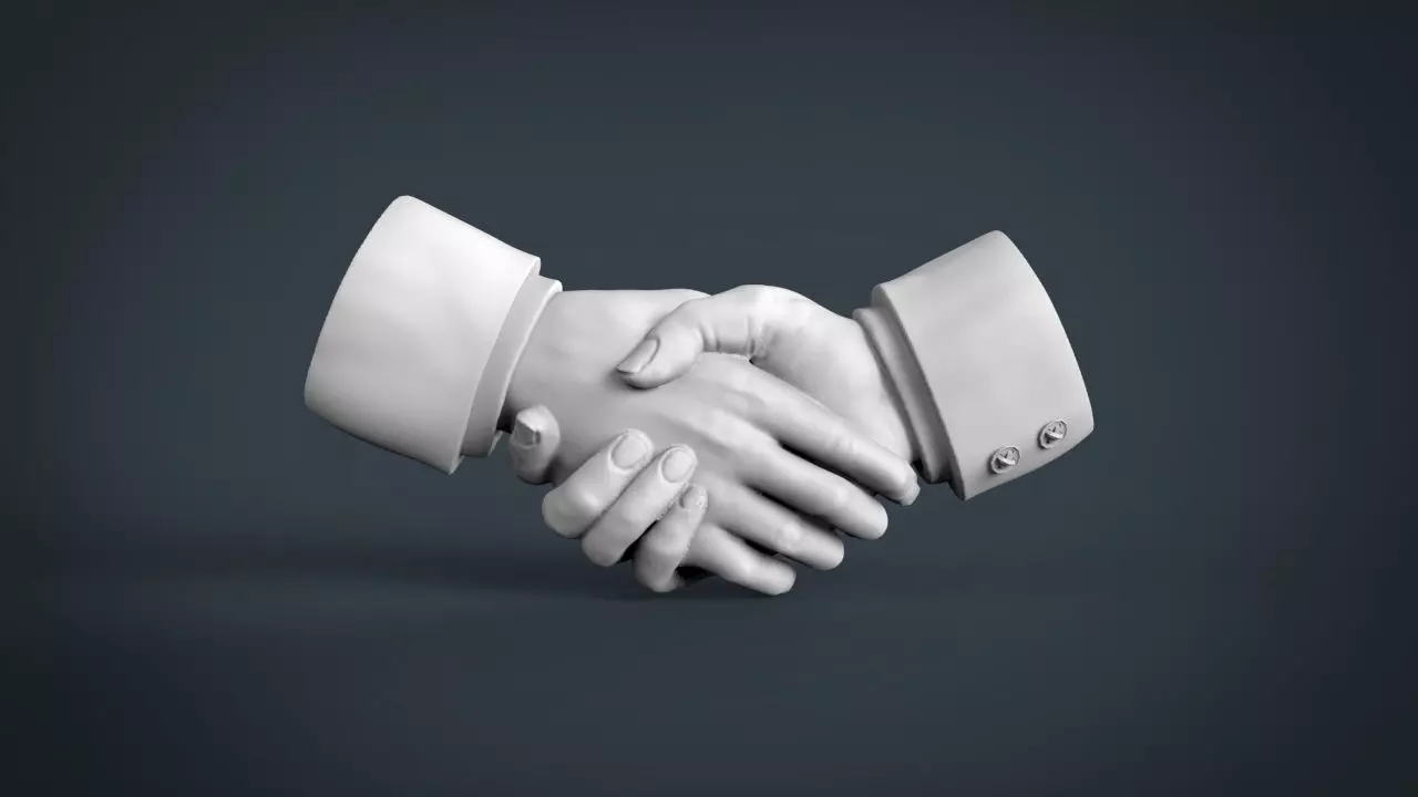 Shake hands  3D print model_0