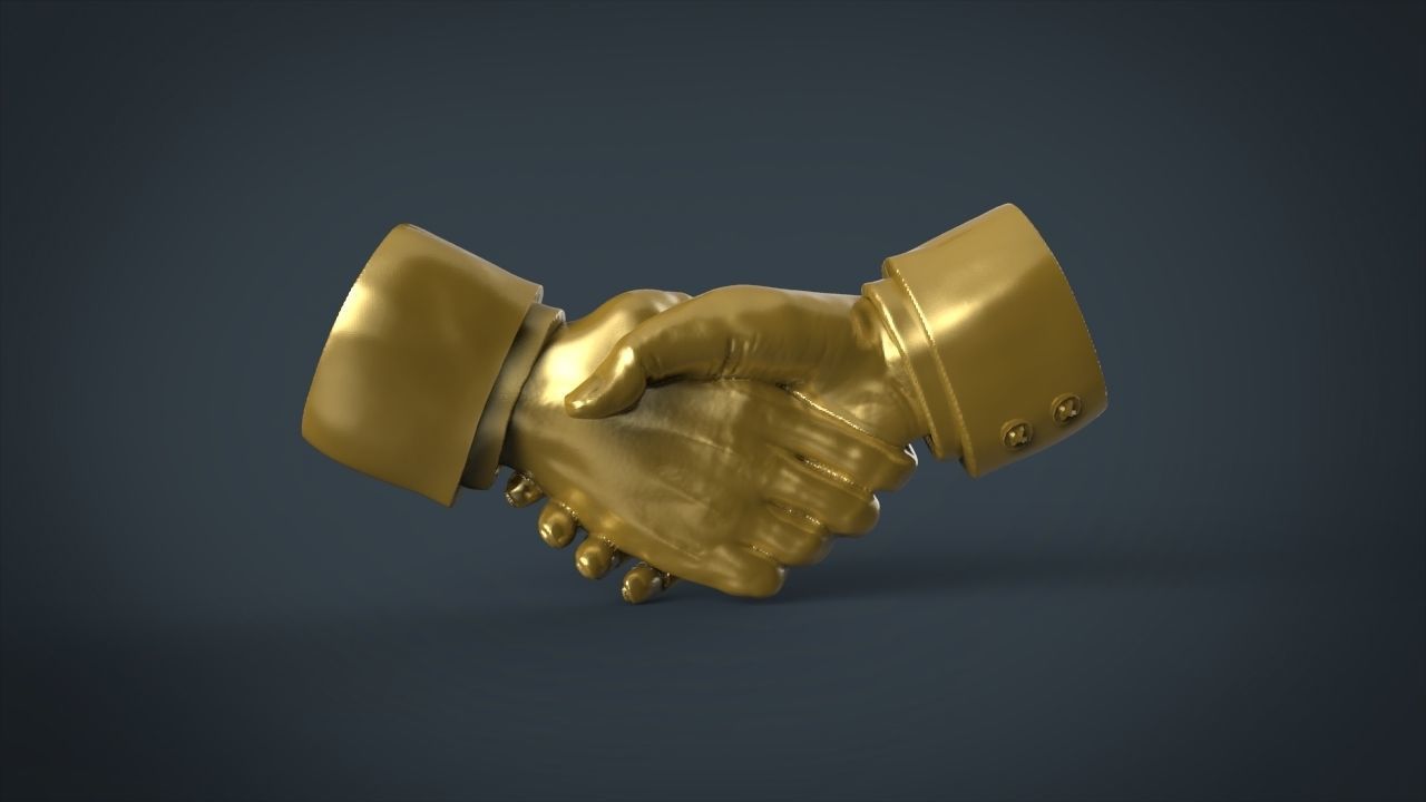 Shake hands  3D print model_5