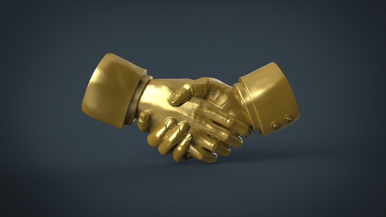 Shake hands  3D print model_6