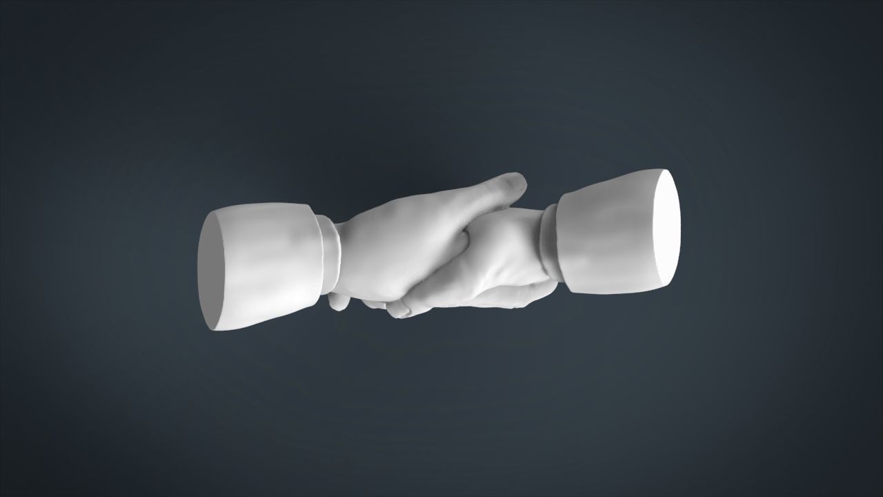 Shake hands  3D print model_2