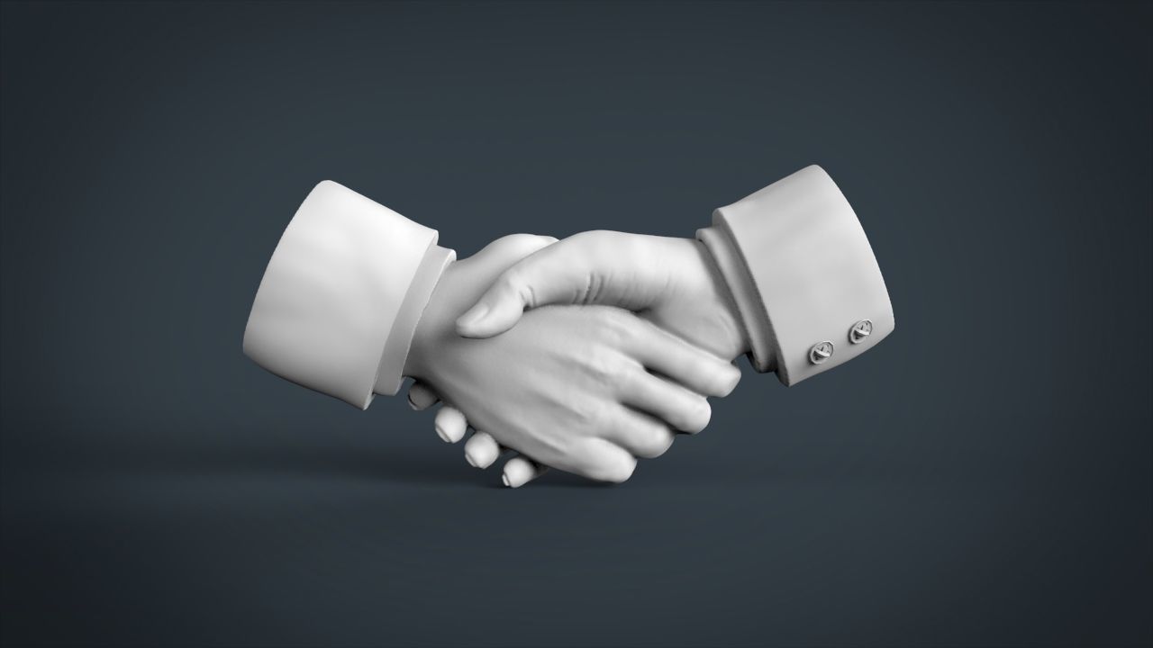 Shake hands  3D print model_7