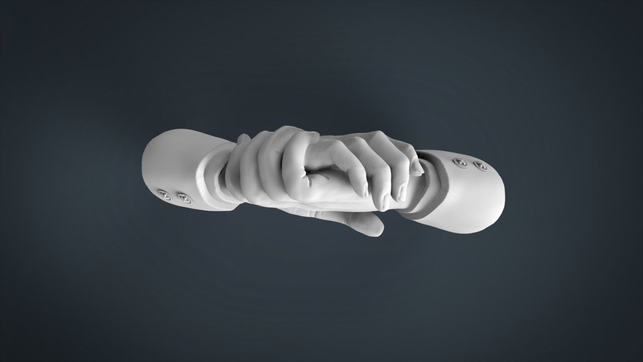 Shake hands  3D print model_3