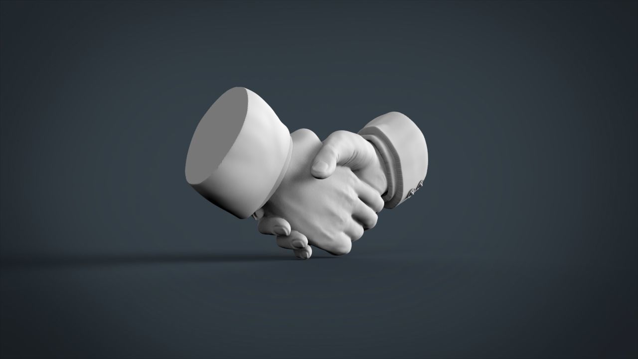 Shake hands  3D print model_4