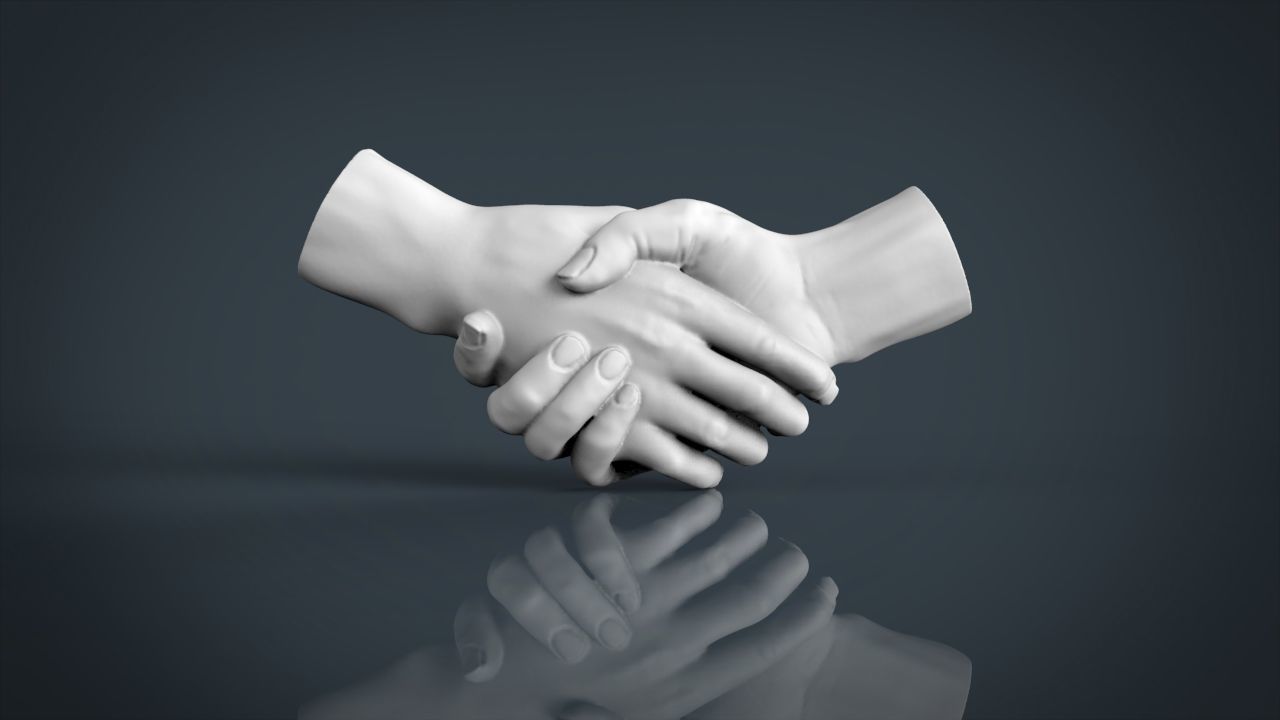 shake hands  3D print model_8