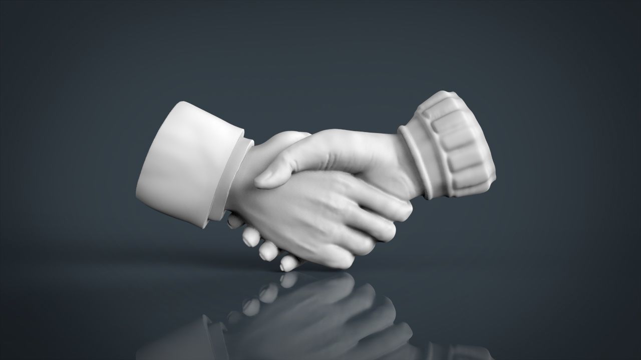 shake hands  3D print model_12