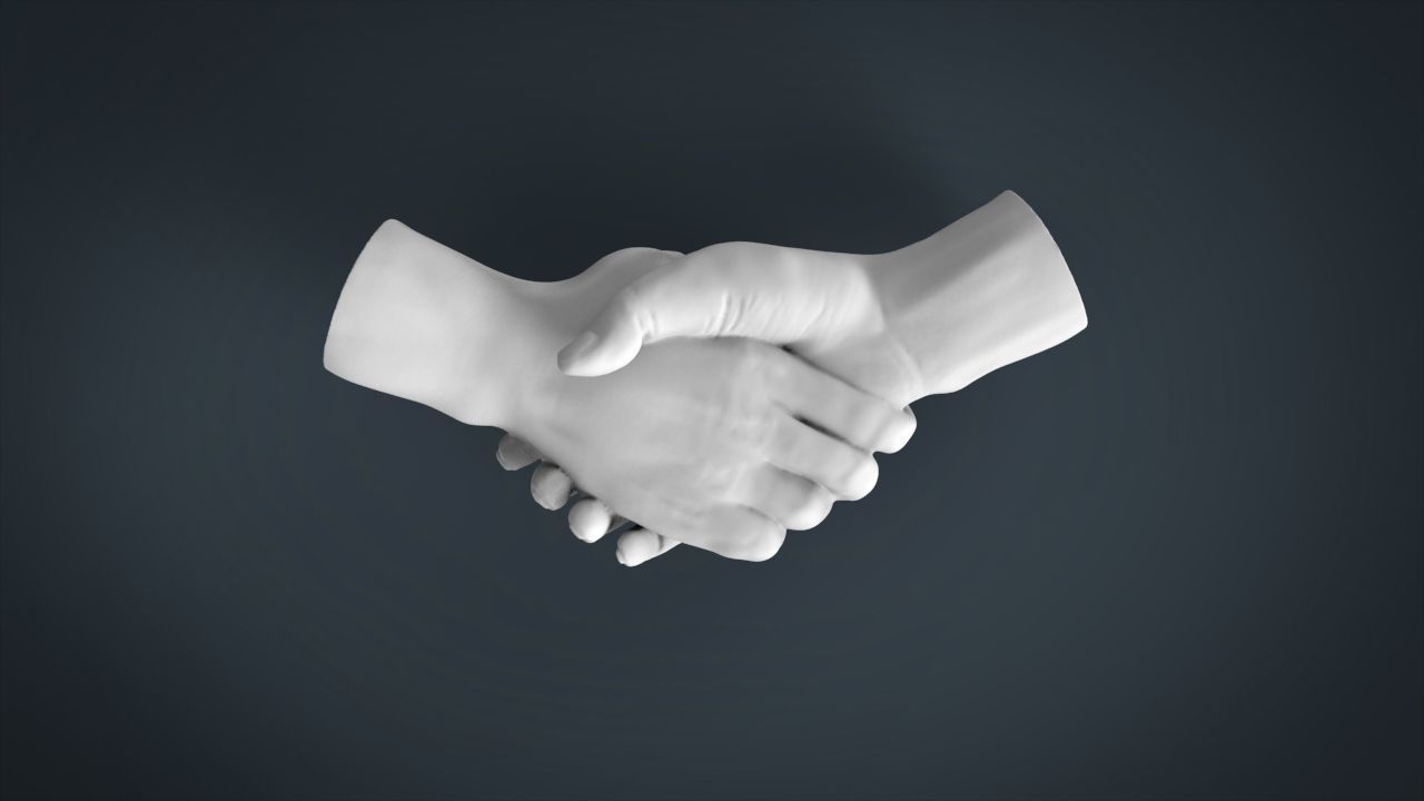 shake hands  3D print model_6