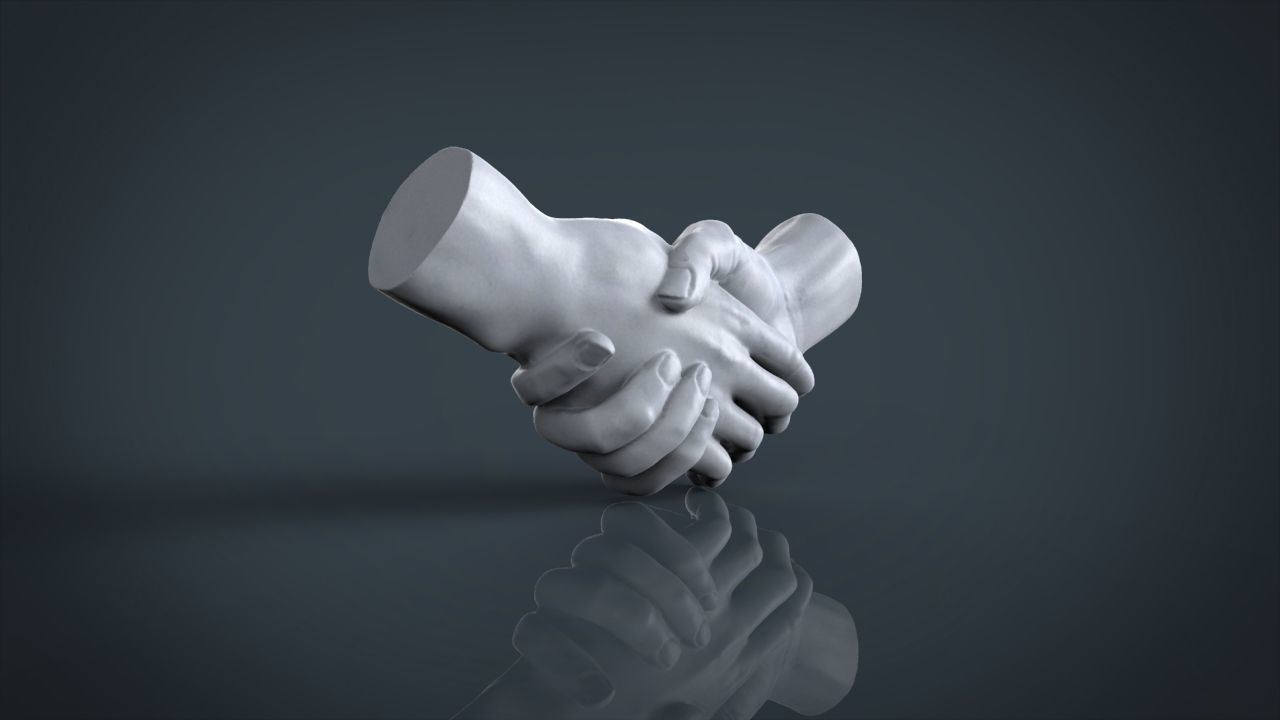 shake hands  3D print model_10