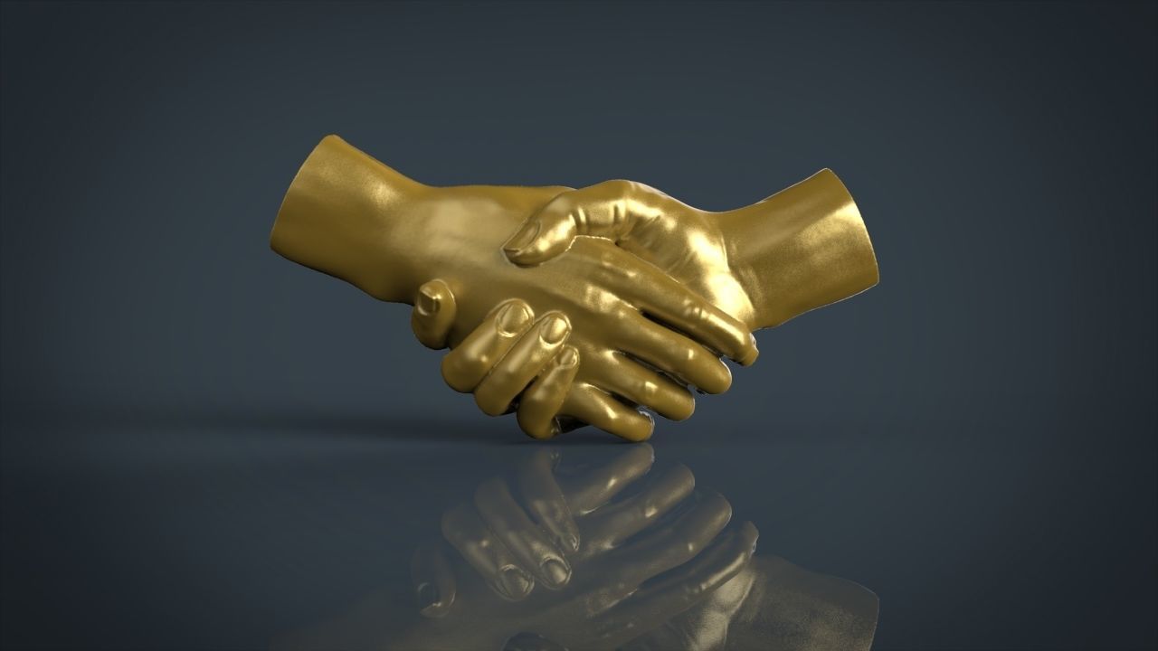 shake hands  3D print model_9
