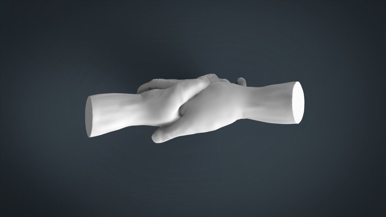 shake hands  3D print model_5