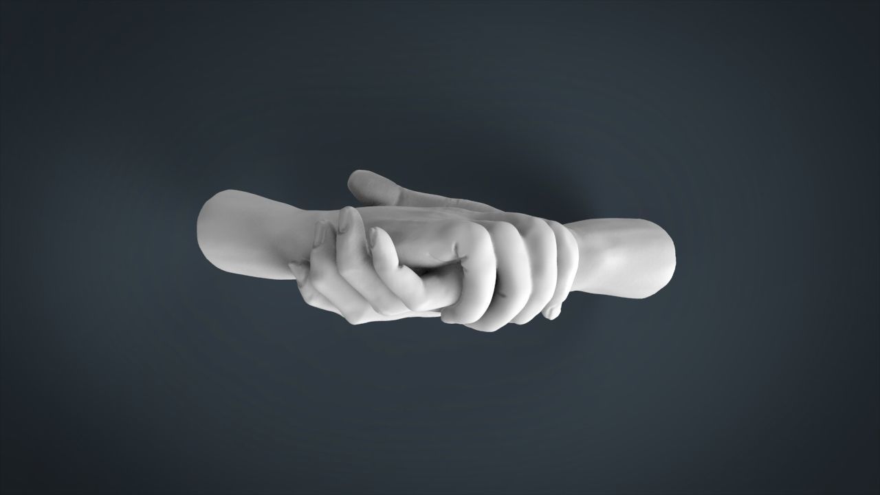 shake hands  3D print model_7