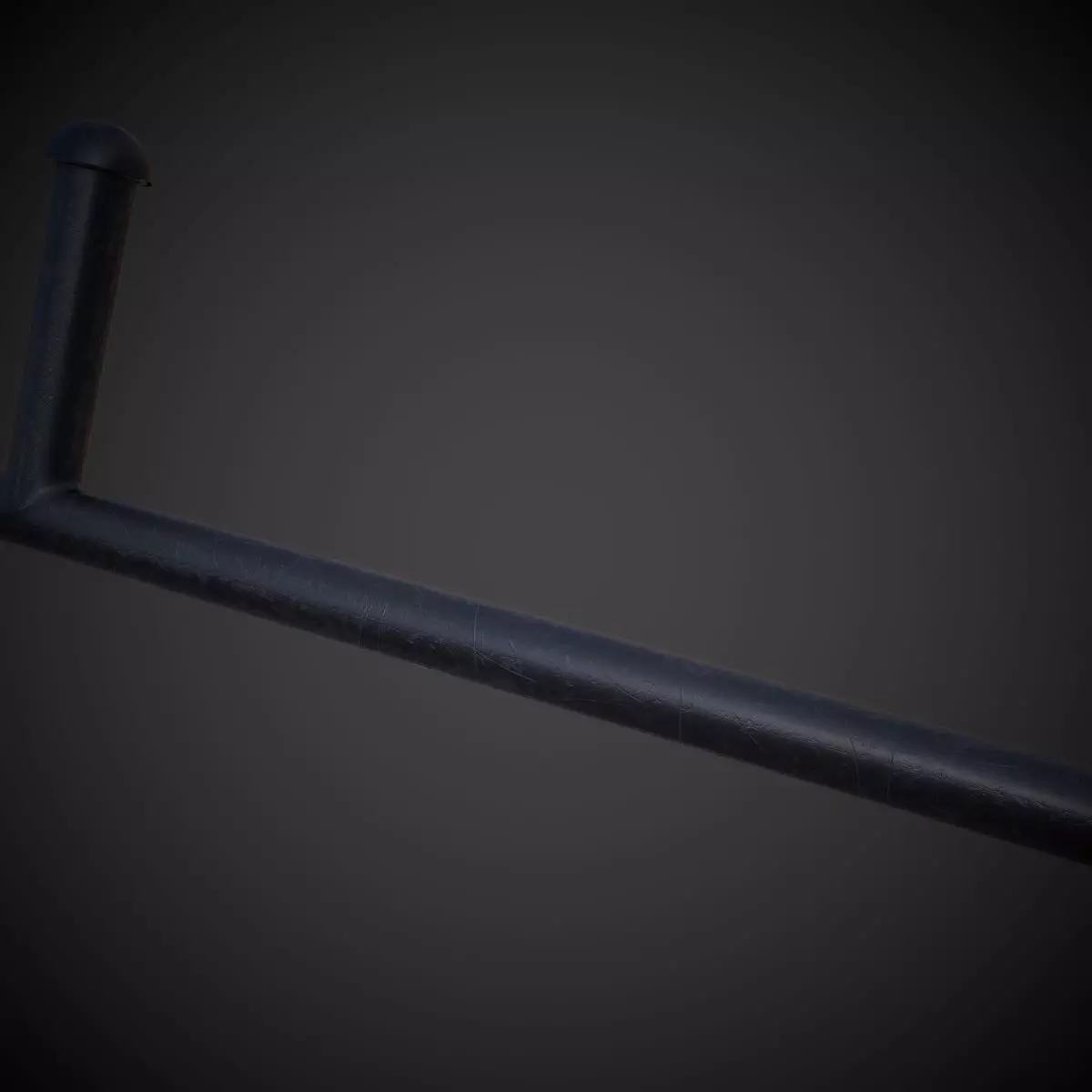 Tonfa metal bar Low-poly 3D model_0