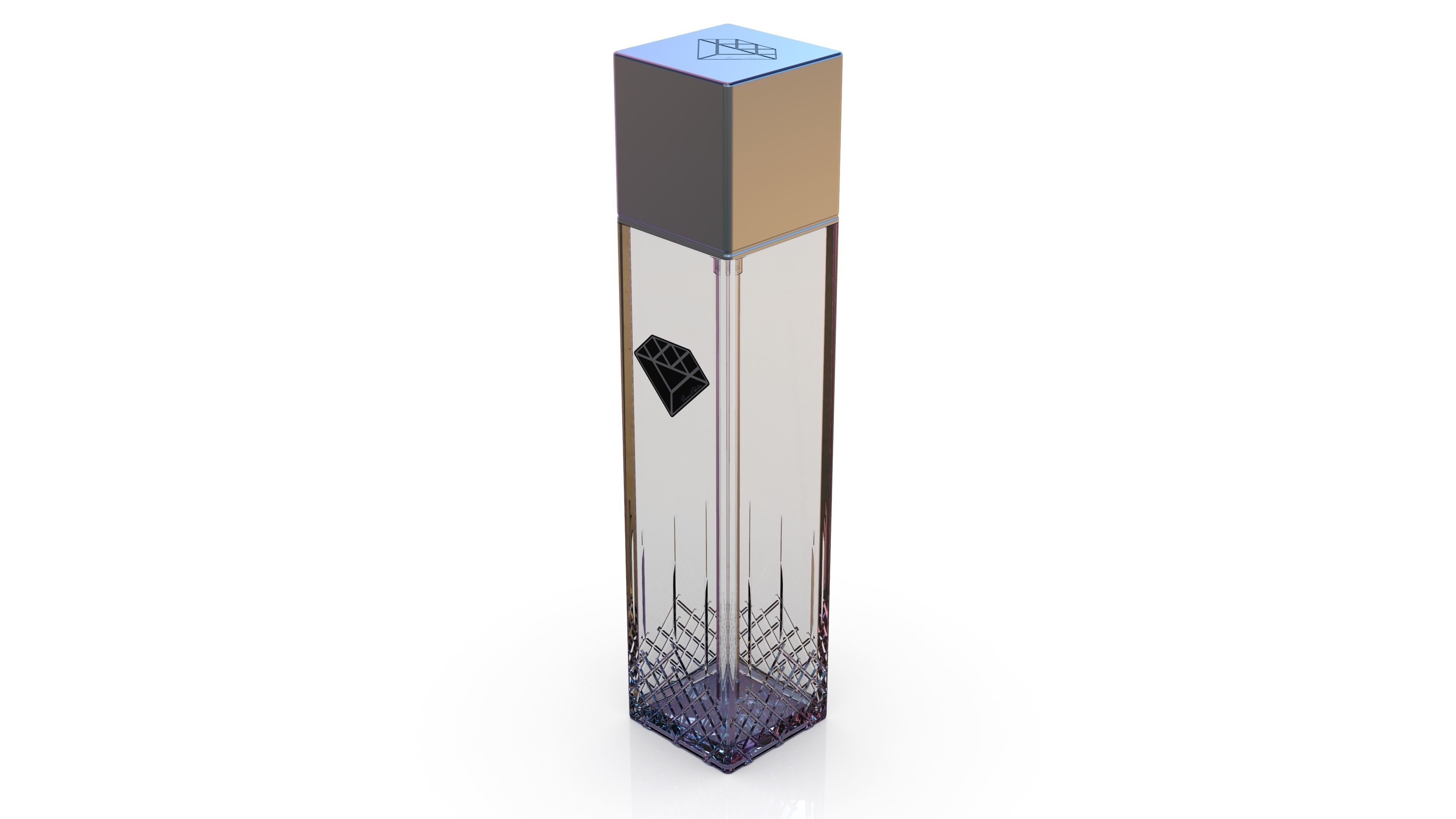 Diamond cosmetics bottle - 42x42 mm - V - 180 mL
