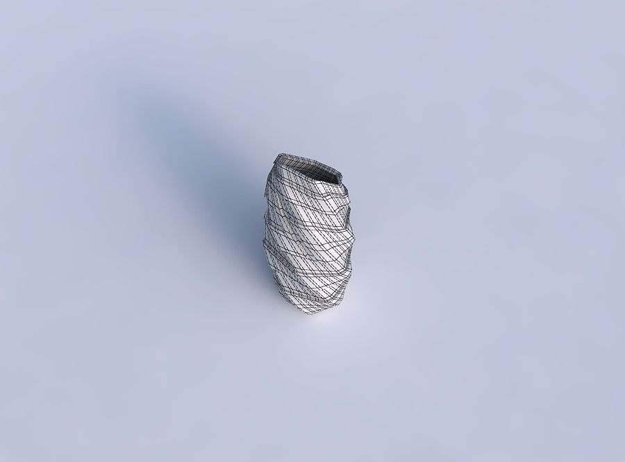 Vase twisted bent hexagon with sharp ribbons 3D print model_6