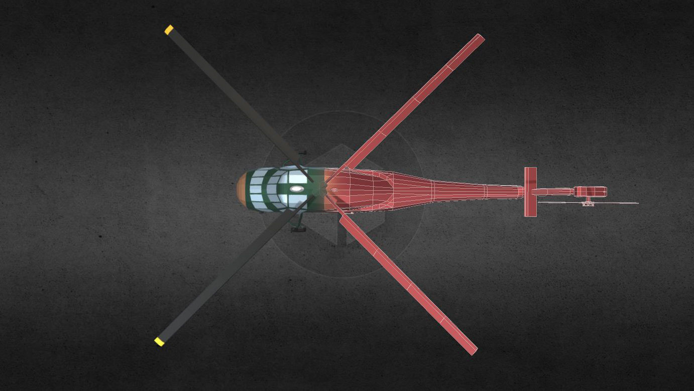 s58-helicopter helicopter for gta san andreas Low-poly 3D model_11