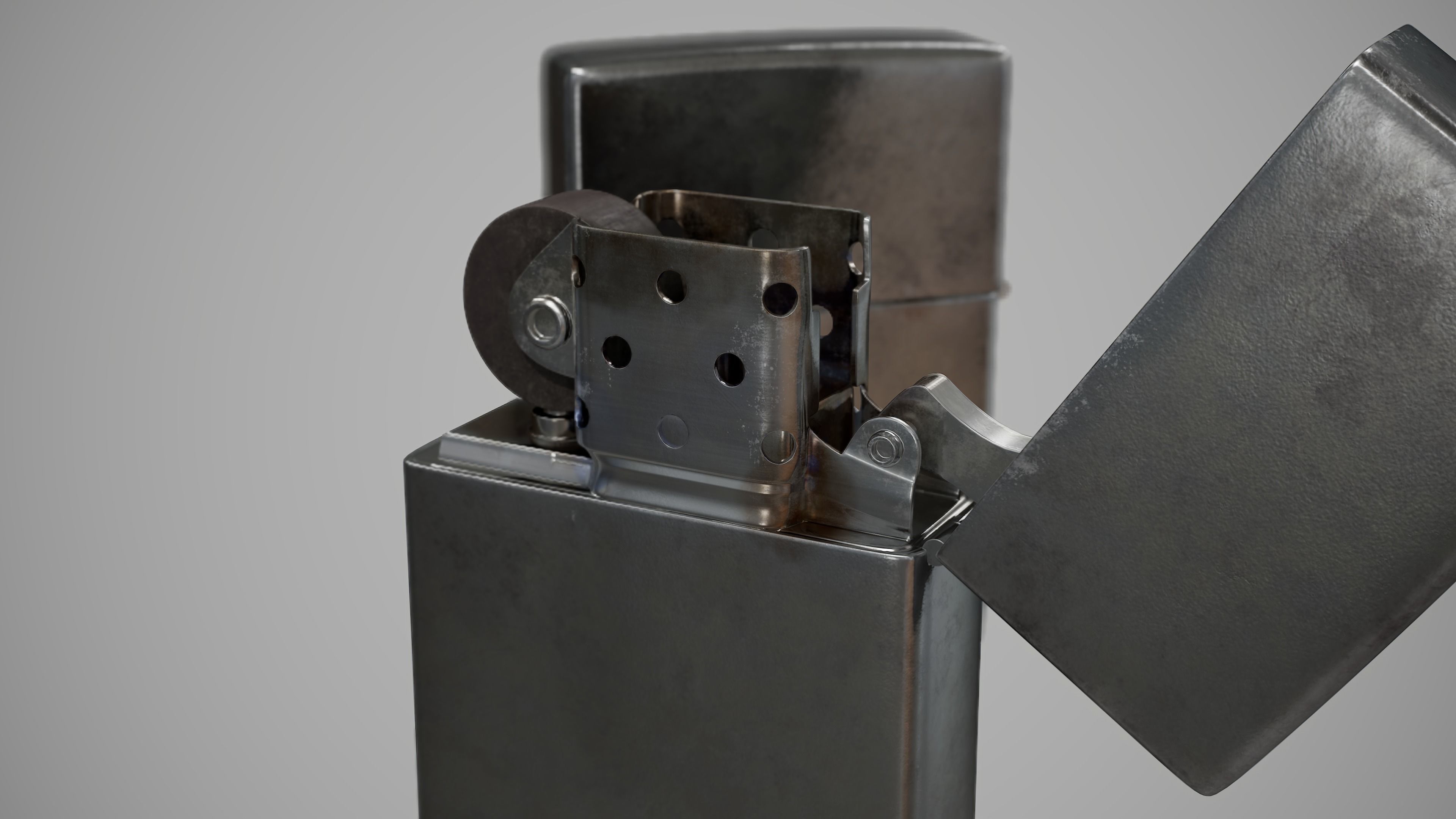 Zippo Lighter Low-poly 3D model_3