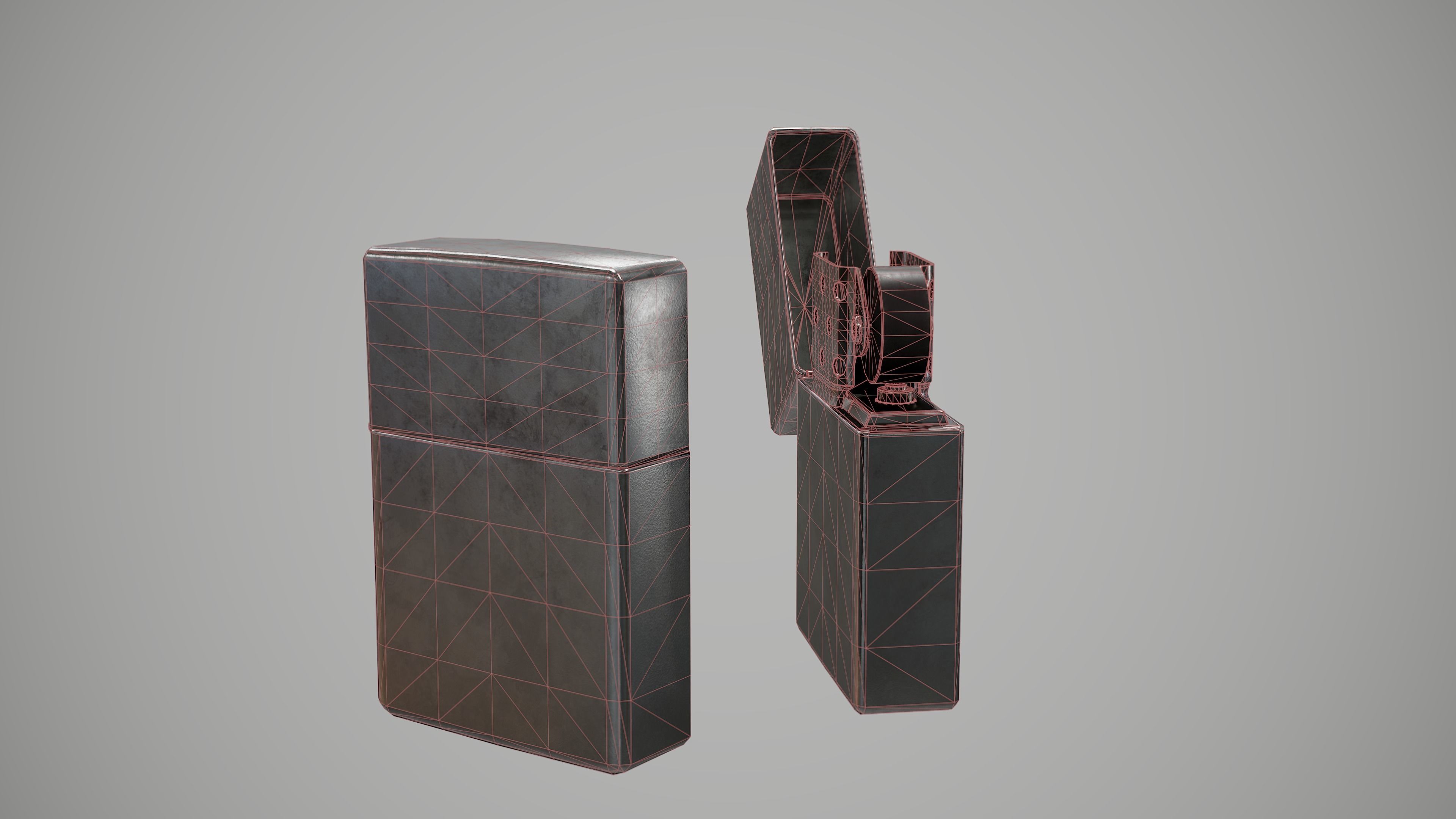 Zippo Lighter Low-poly 3D model_7