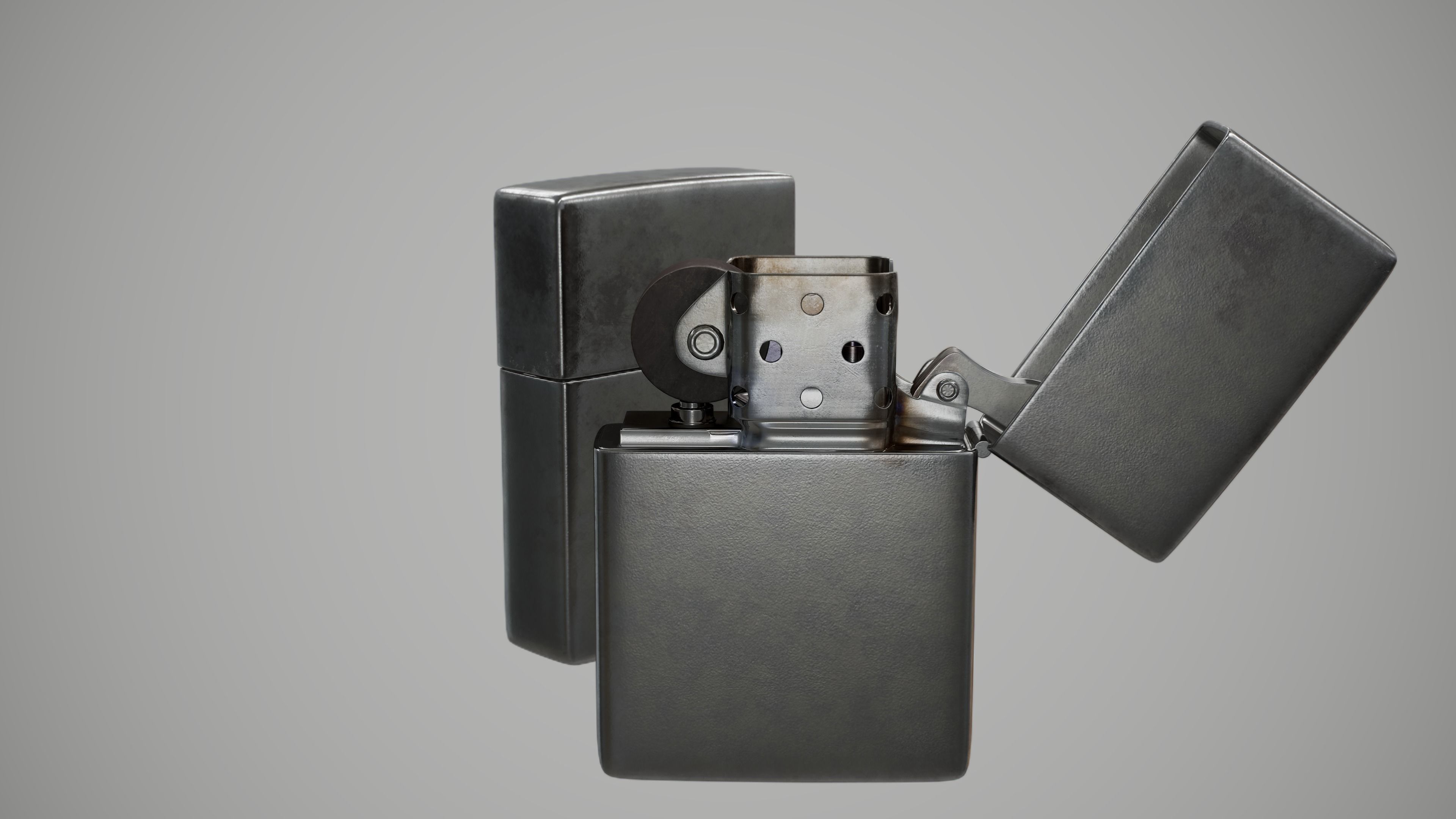 Zippo Lighter Low-poly 3D model_12