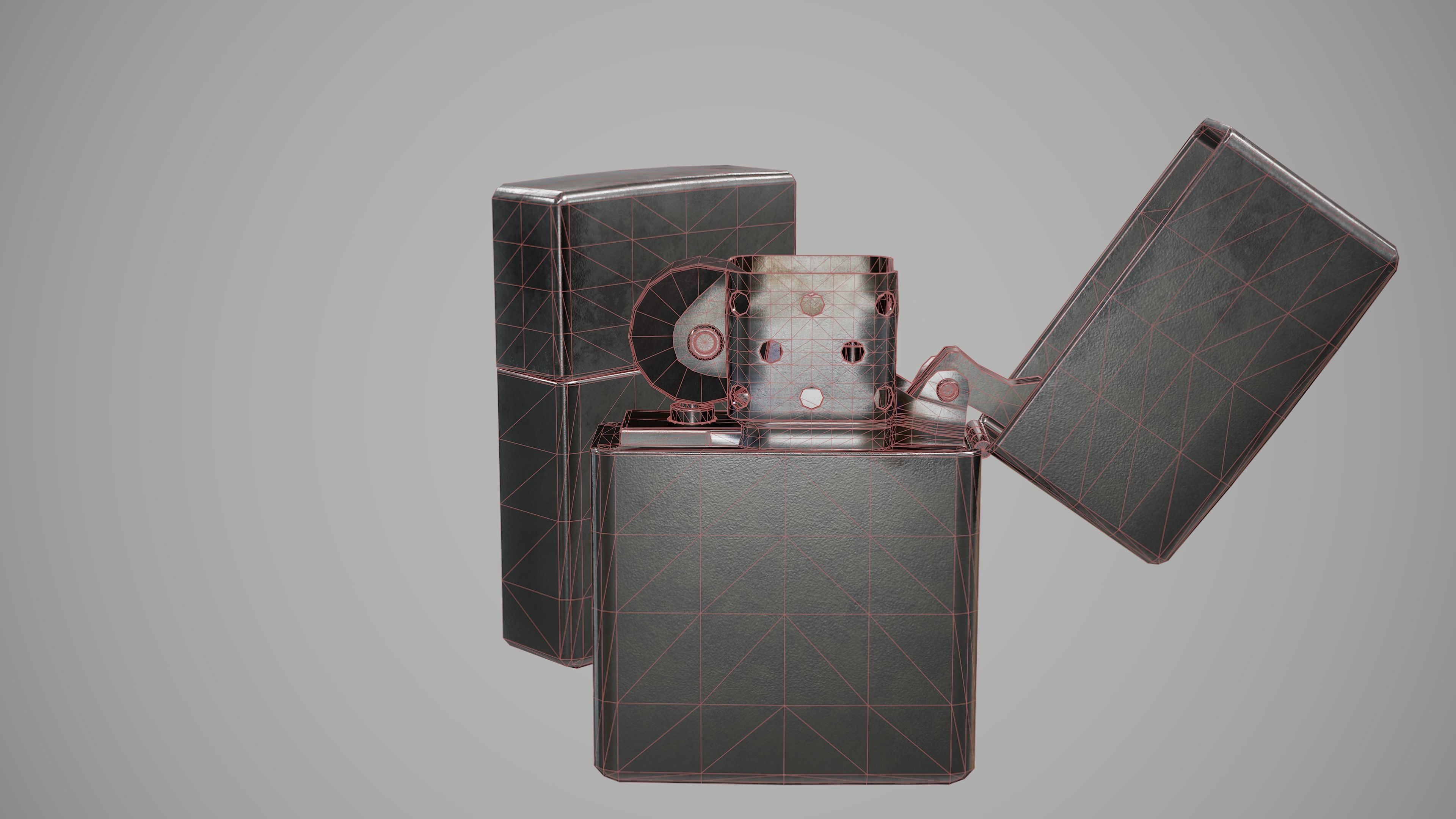 Zippo Lighter Low-poly 3D model_13
