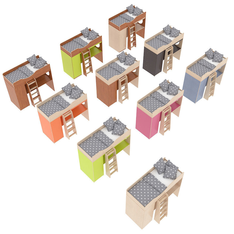 Legenda K09 with LP09 childrens modular bed 3D model_5