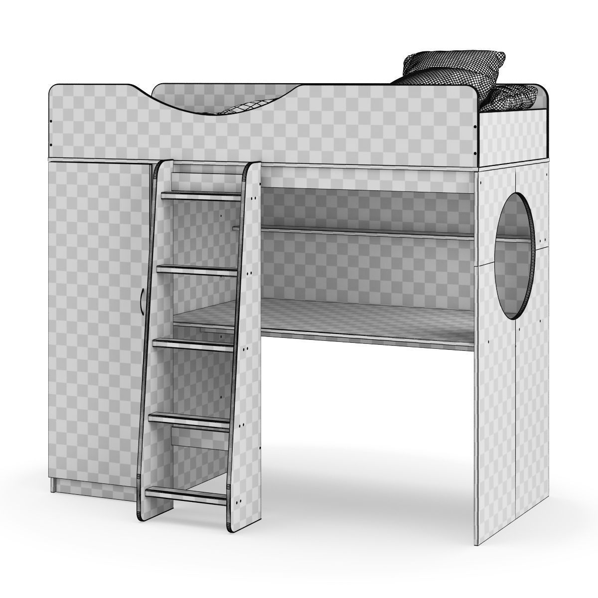 Legenda K09 with LP09 childrens modular bed 3D model_8