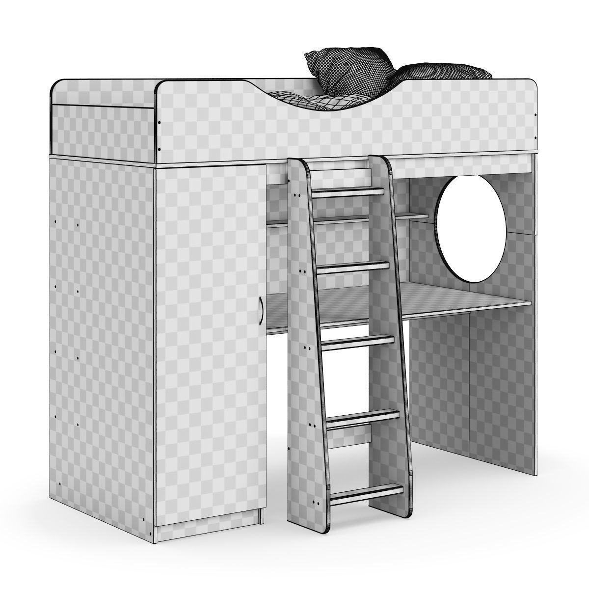 Legenda K09 with LP09 childrens modular bed 3D model_6