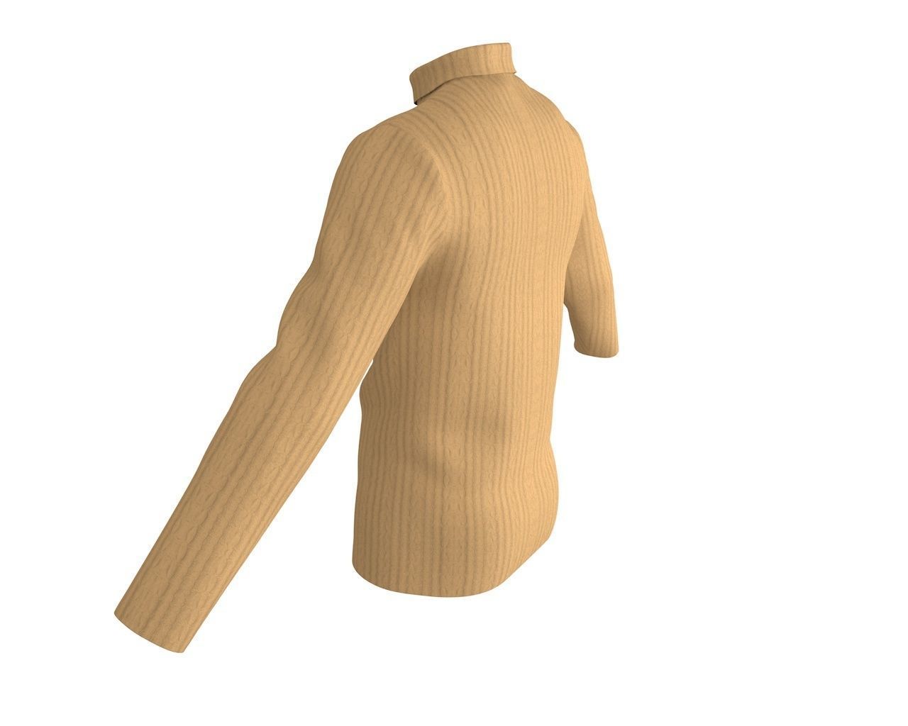 3 D Men Turtleneck Sweater 3D model_8