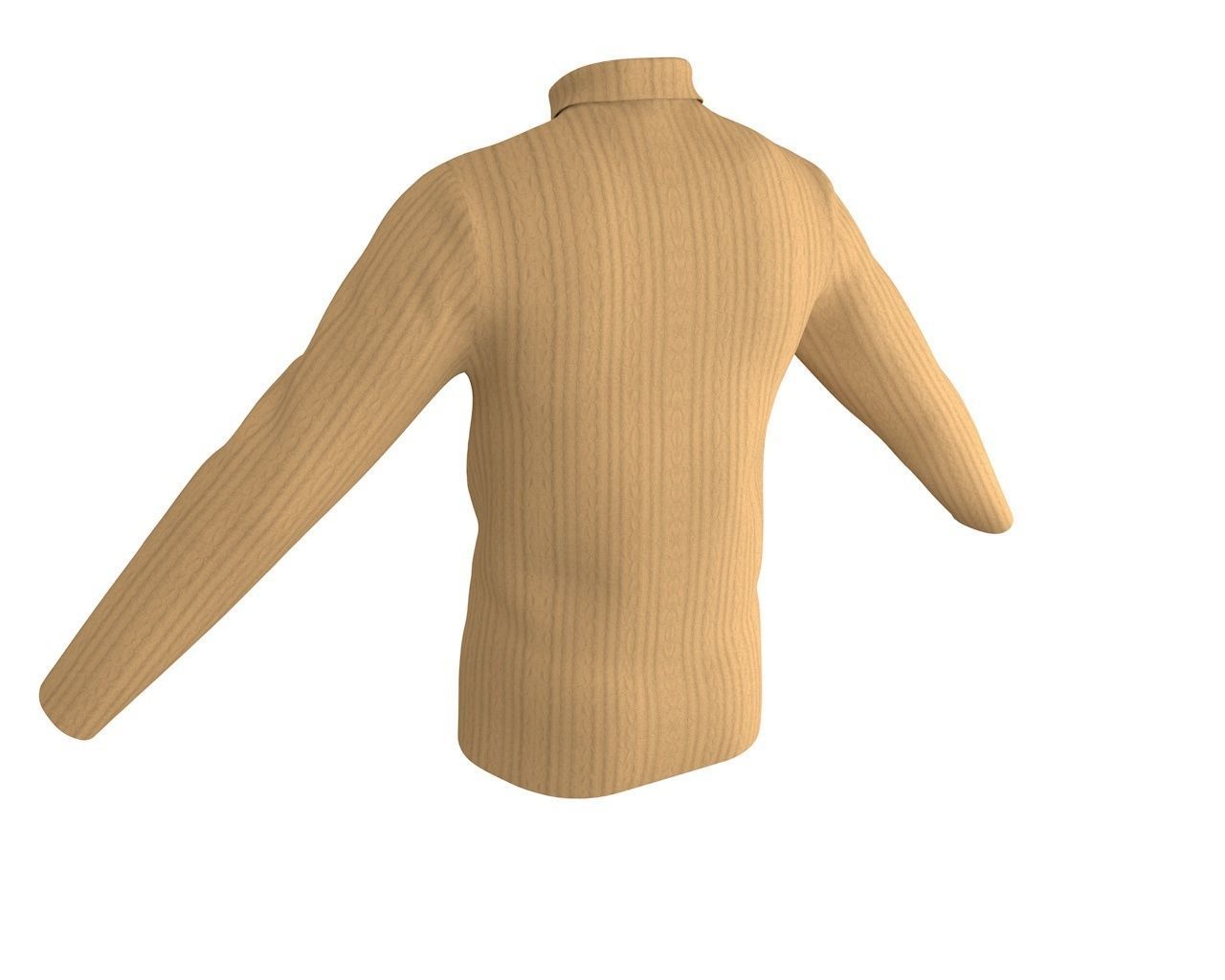 3 D Men Turtleneck Sweater 3D model_7