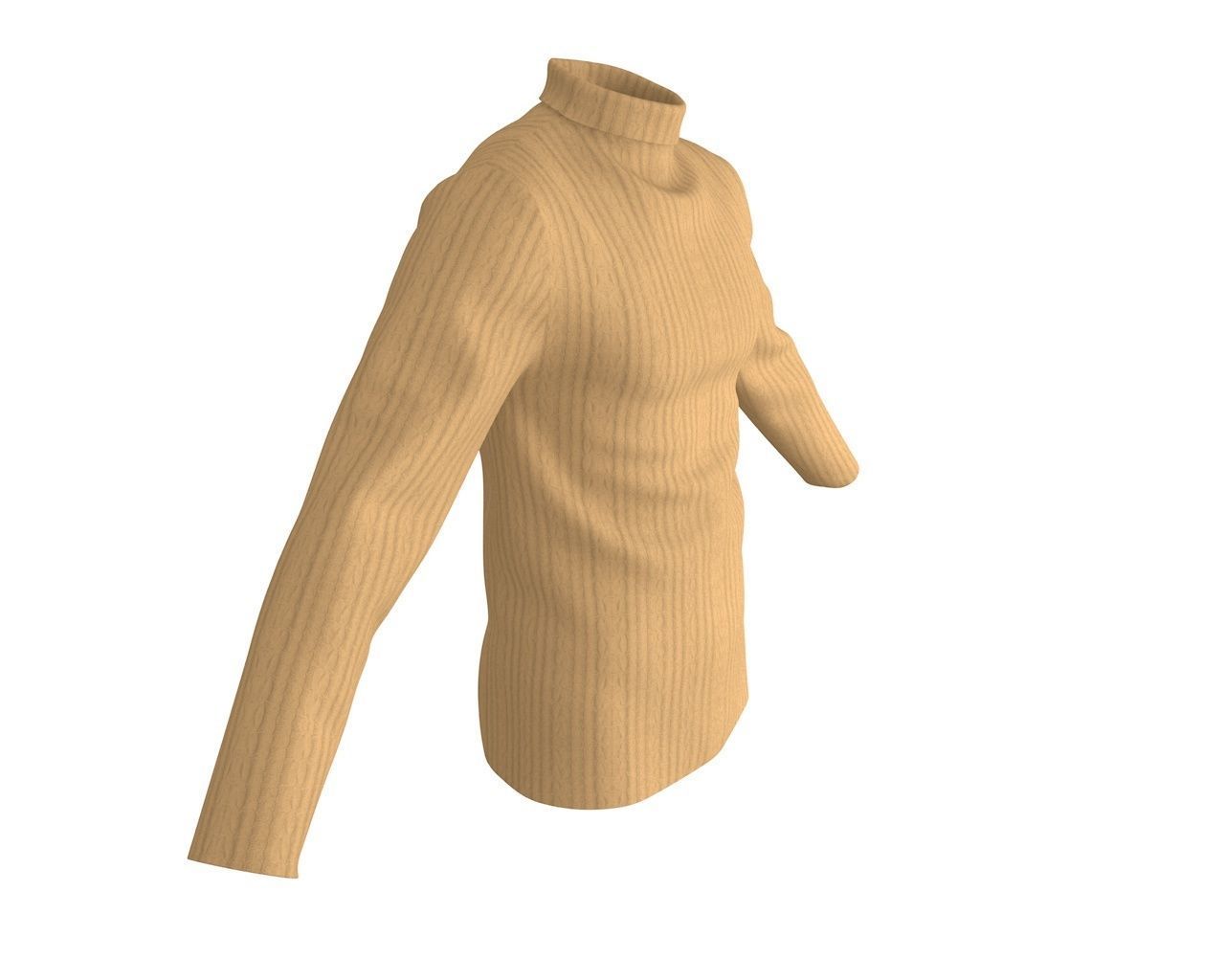 3 D Men Turtleneck Sweater 3D model_2