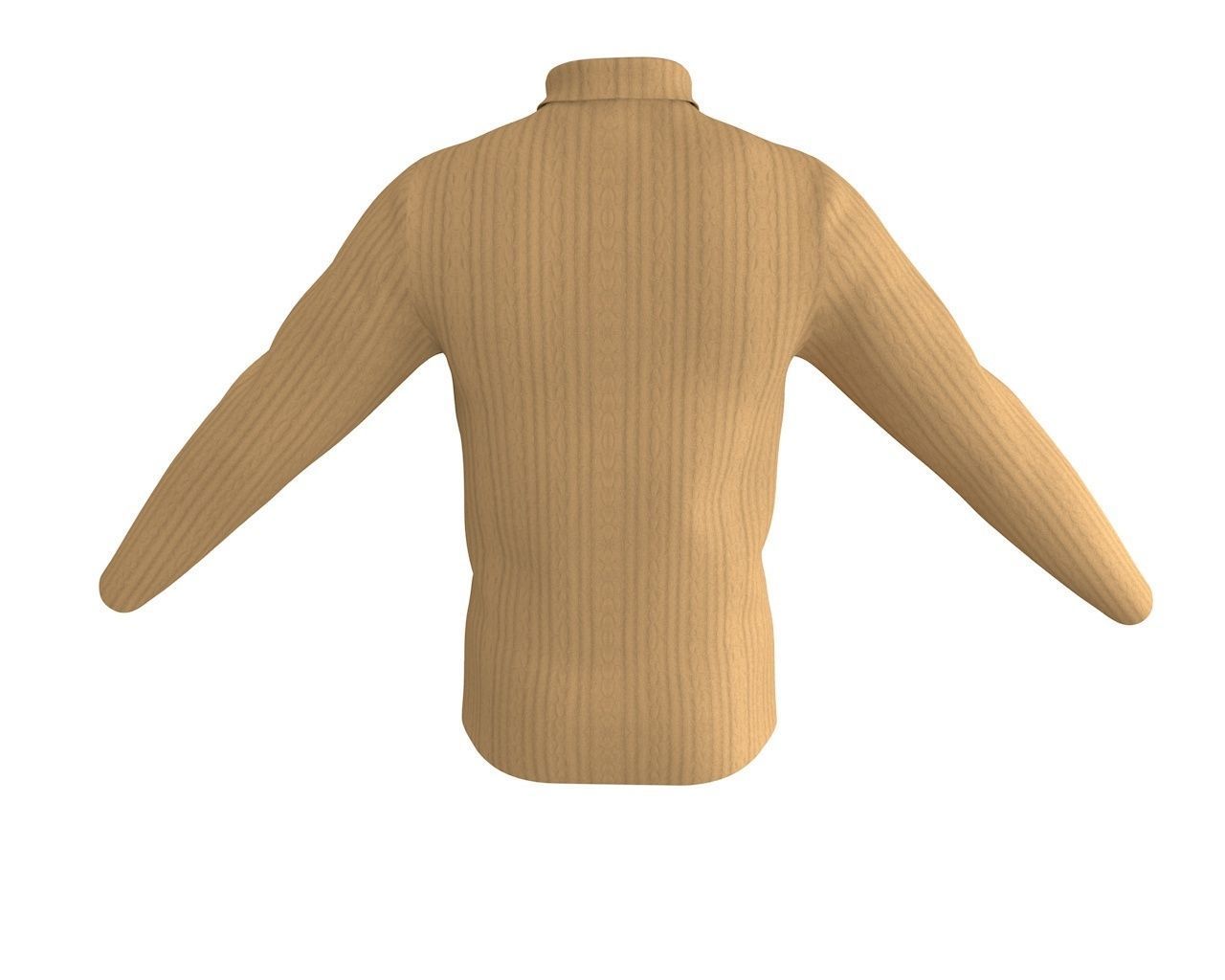 3 D Men Turtleneck Sweater 3D model_6