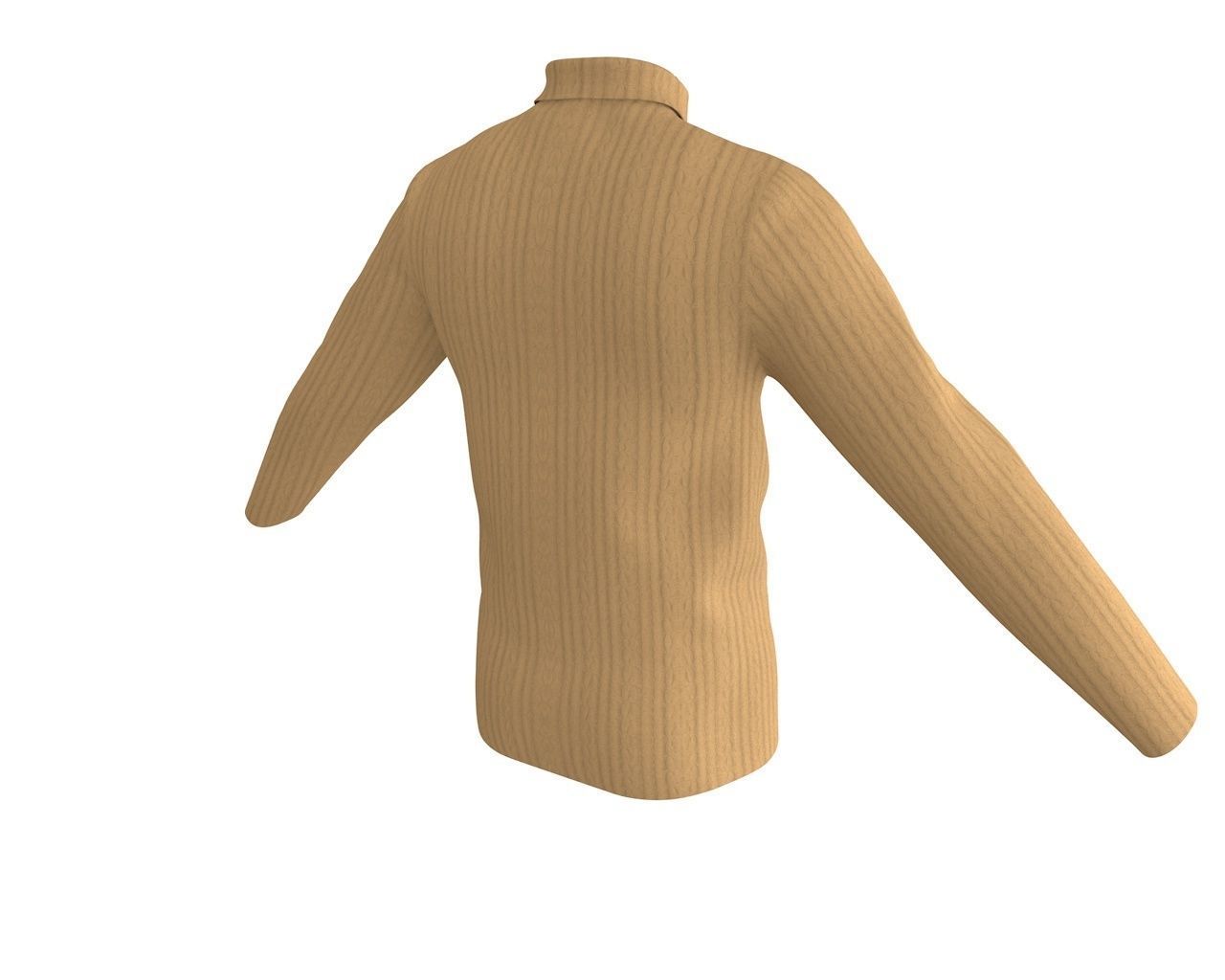 3 D Men Turtleneck Sweater 3D model_5