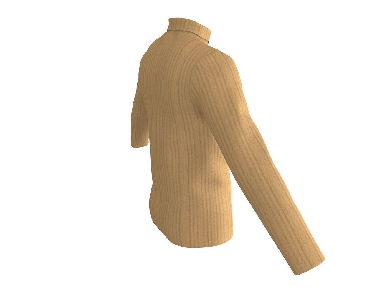 3 D Men Turtleneck Sweater 3D model_4