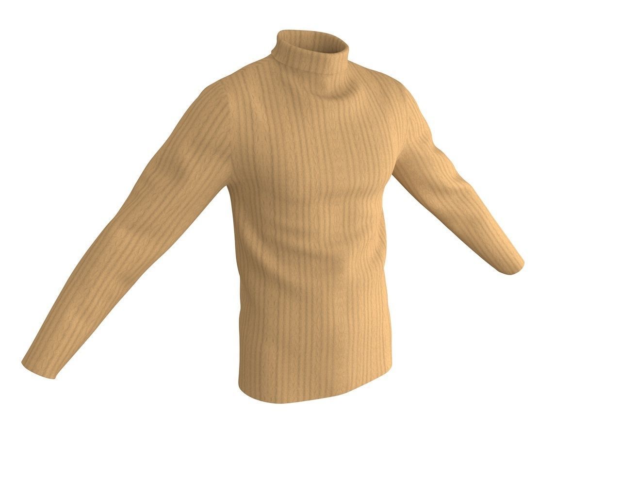 3 D Men Turtleneck Sweater 3D model_1