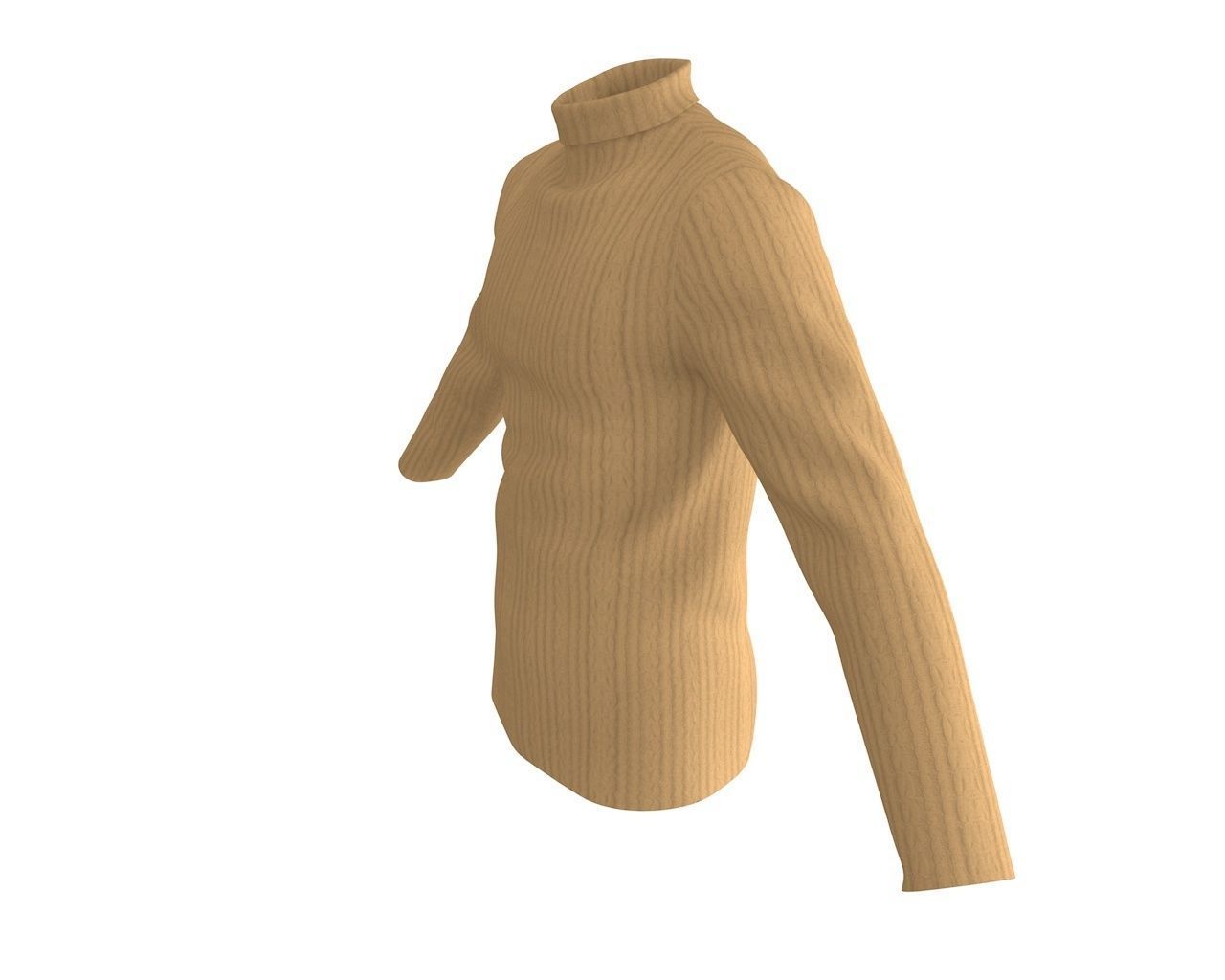 3 D Men Turtleneck Sweater 3D model_10