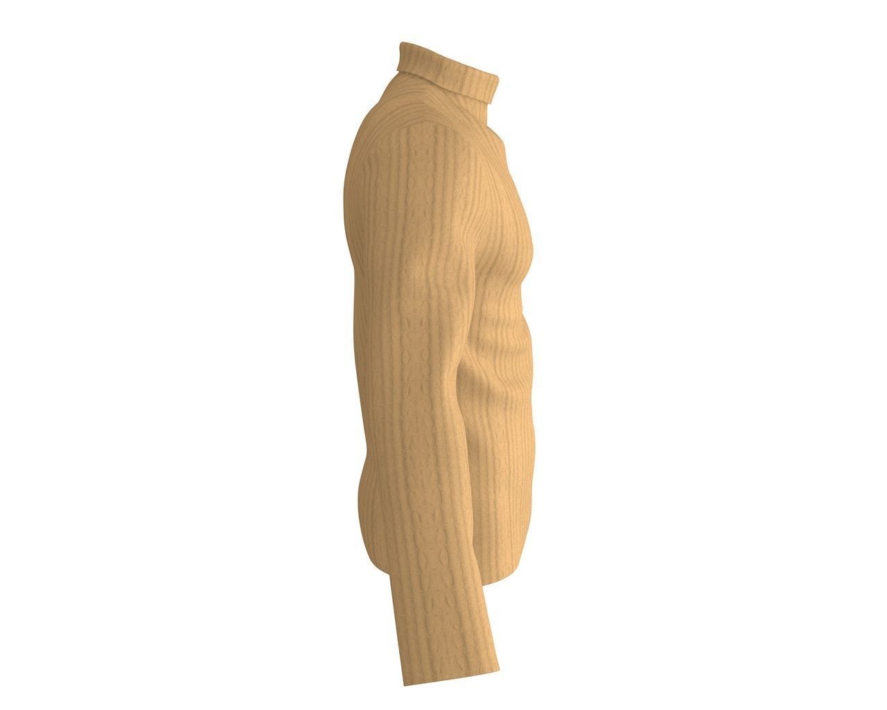 3 D Men Turtleneck Sweater 3D model_3