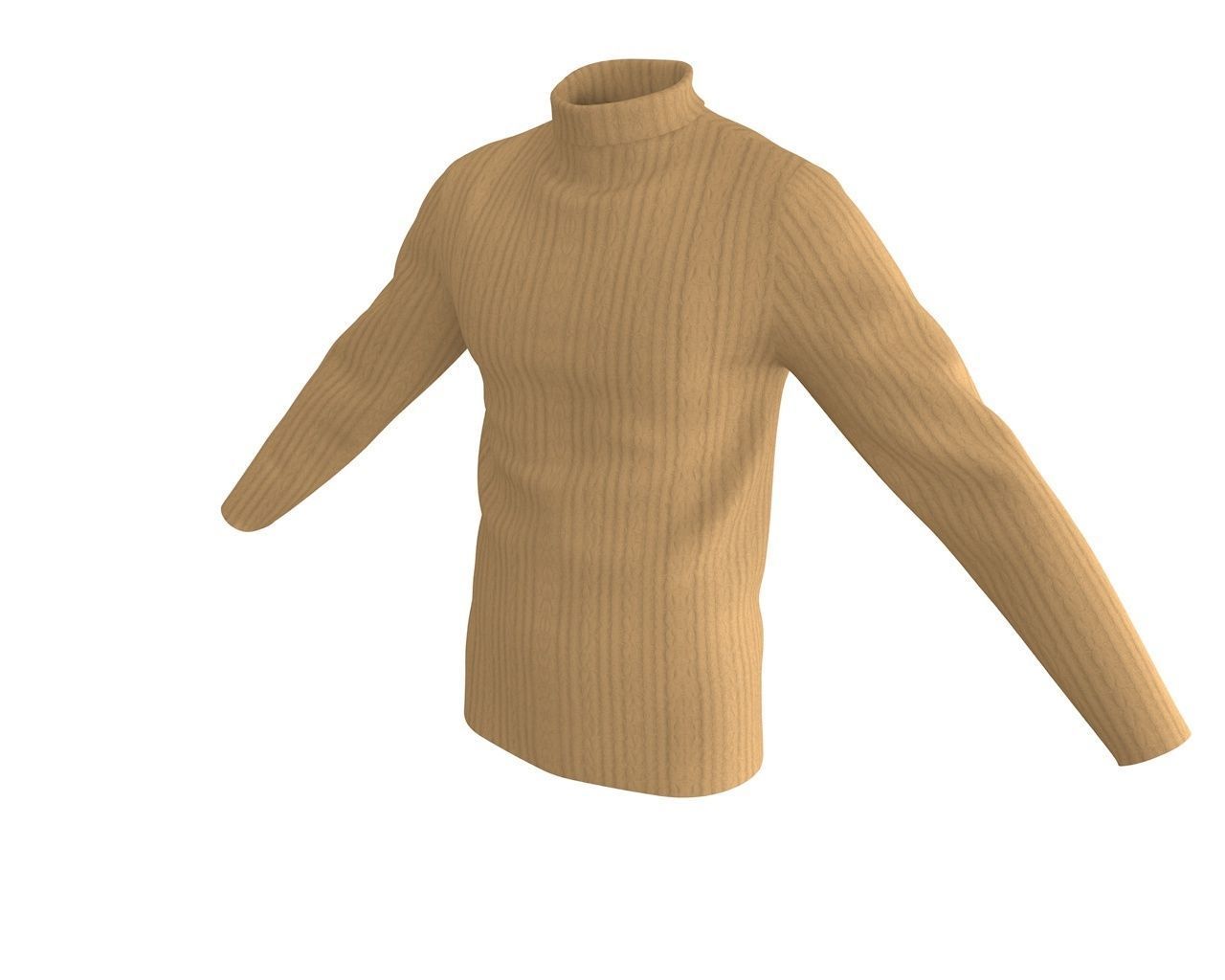 3 D Men Turtleneck Sweater 3D model_11